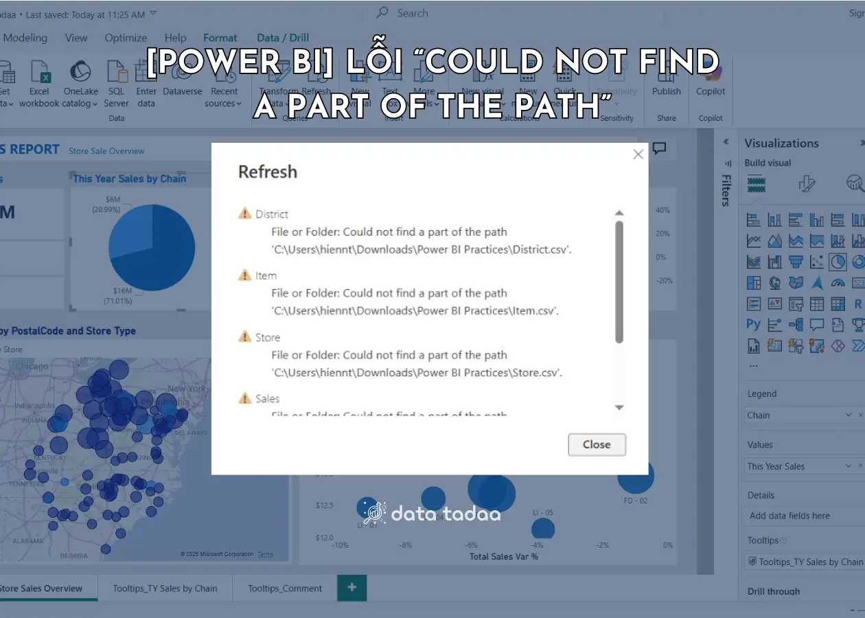 loi could not find a part of the path - data tadaa